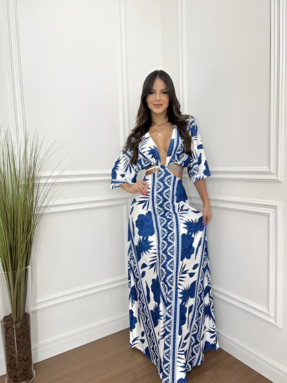 Ashley blue maxi dress